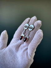 Load image into Gallery viewer, Sterling Garnet Temple Earrings