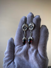 Load image into Gallery viewer, Sterling Garnet Temple Earrings