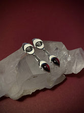 Load image into Gallery viewer, Sterling Garnet Temple Earrings
