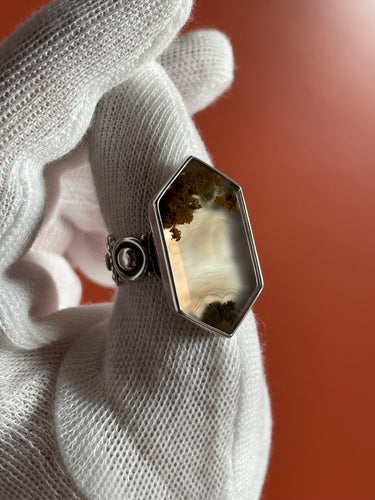 Moss Agate Ring size 9.75