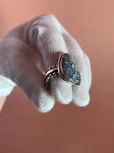 Load image into Gallery viewer, Dark Moon Hubei Turquoise Ring size 8.5