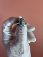 Load image into Gallery viewer, Dark Moon Hubei Turquoise Ring size 7.75