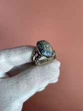 Load image into Gallery viewer, Dark Moon Hubei Turquoise Ring size 7.75